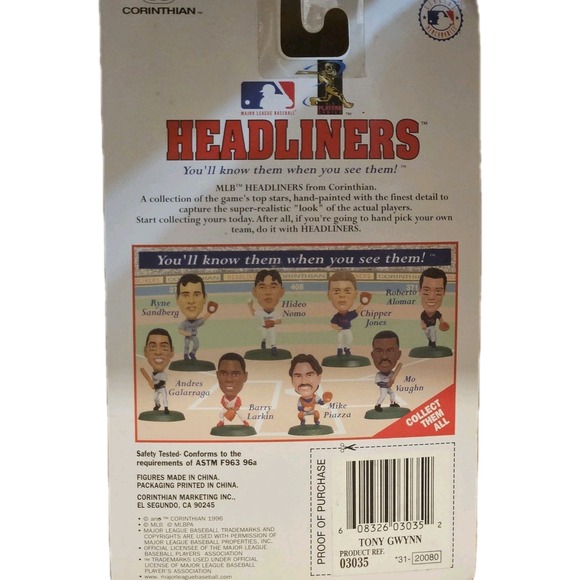 Vintage 1996 MLB Tony Gwynn Headliners Figurine San Diego Padres Baseball‎ Club - Picture 3 of 3